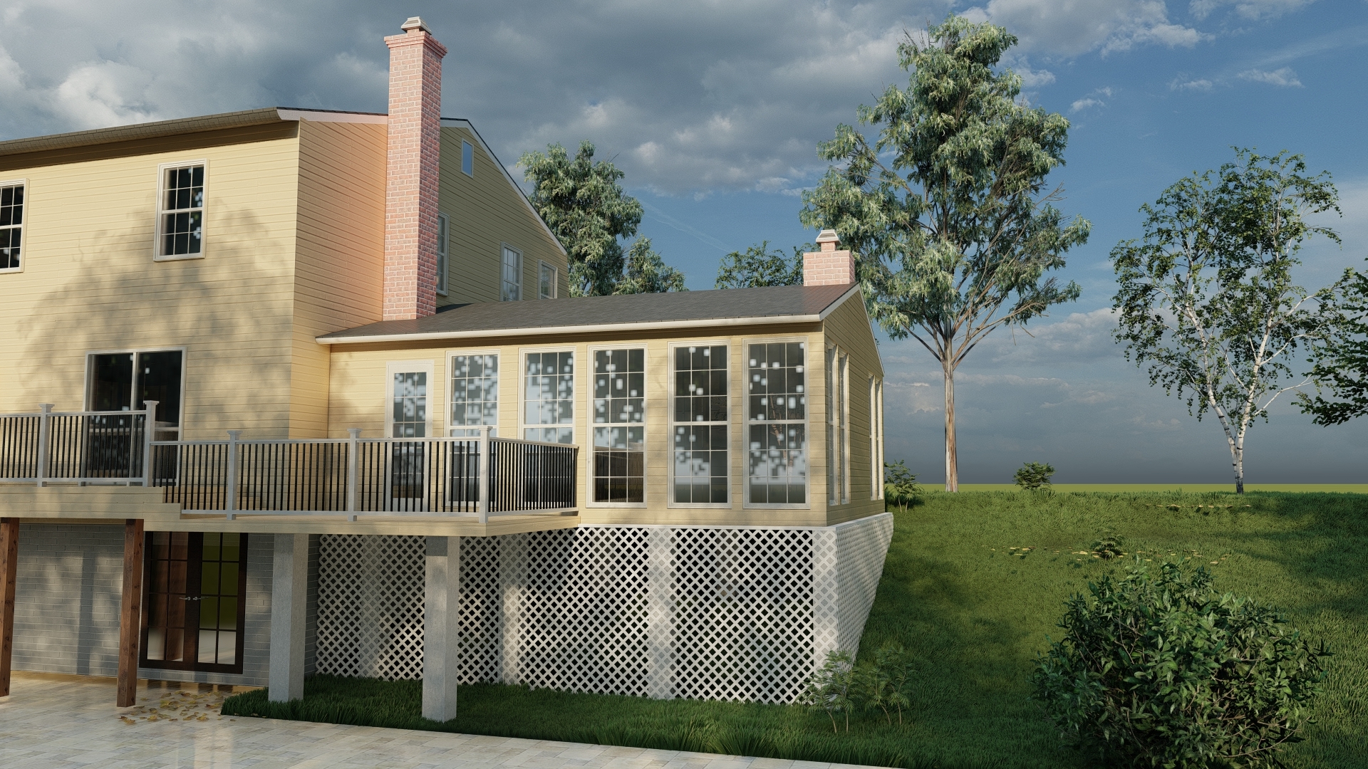 Rear Deck and Sunroom